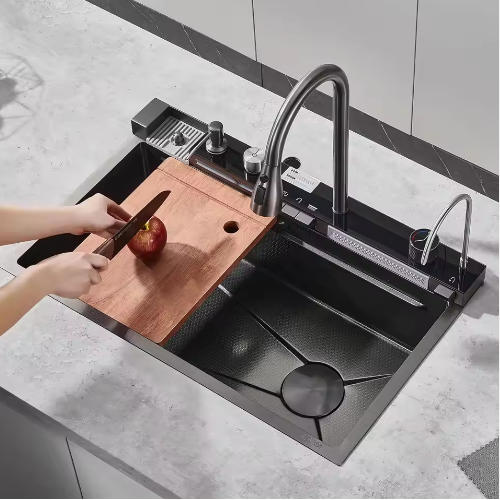 LED Digital Waterfall Piano Sink factory